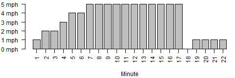 Bar chart of treadmill paces